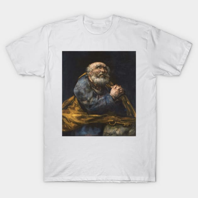 The Repentant St. Peter by Francisco Goya T-Shirt by Classic Art Stall